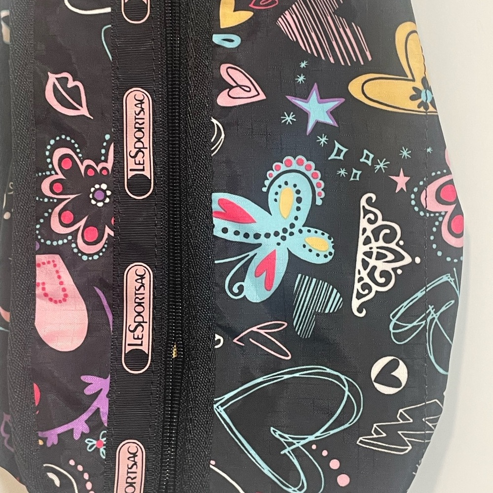 LeSportsac Black and Multicolor Cosmetic Bag